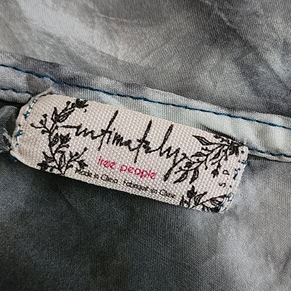 Free People 100% Silk Blue Grey Tie Dye Medium Dress - Picture 6 of 9